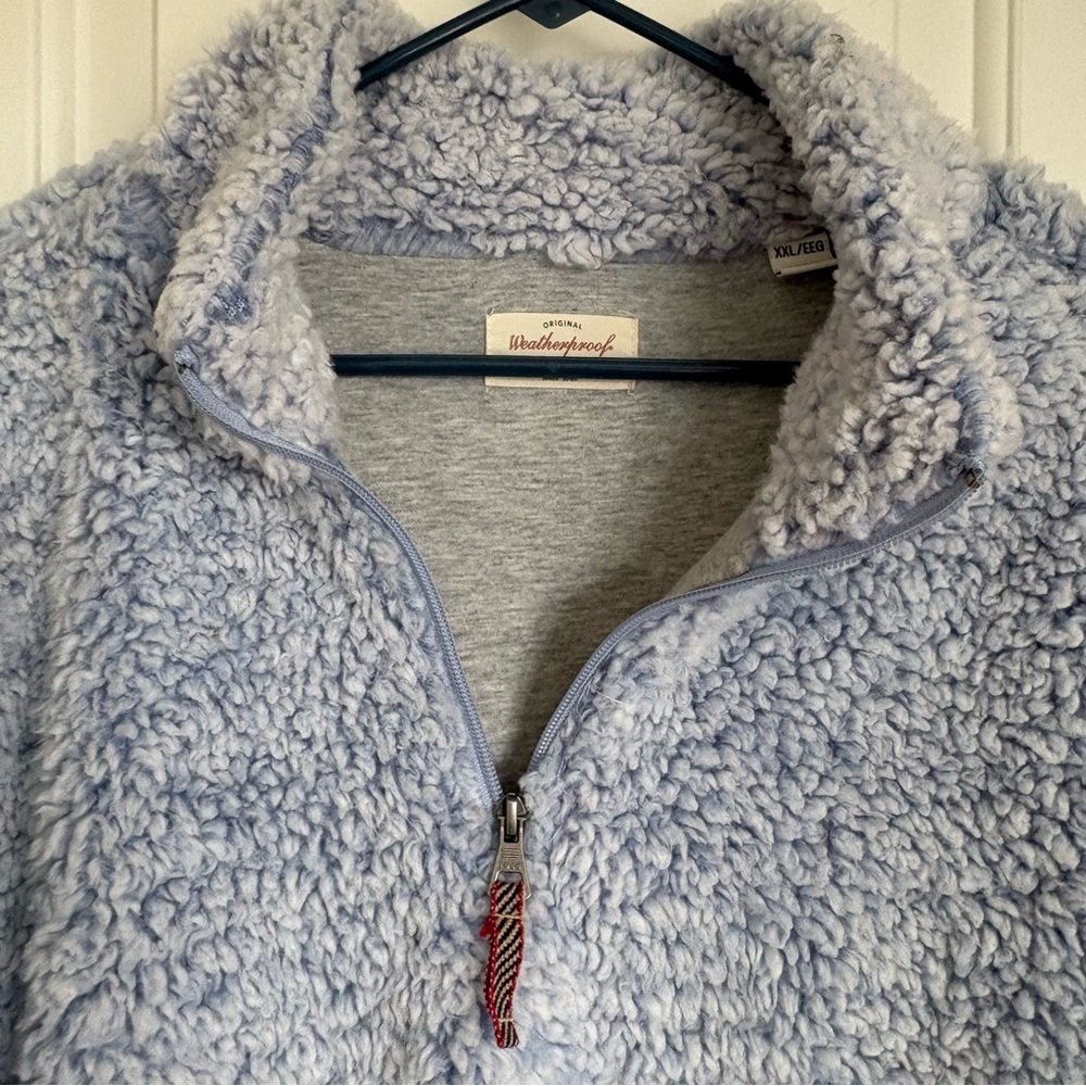 Original Weatherproof Vintage Women’s Faux Fur Sherpa Lined Quarter Zip Top -XXL - Picture 2 of 10